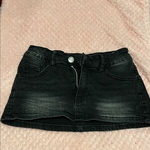 SHEIN Black Washed Denim Mini Skirt